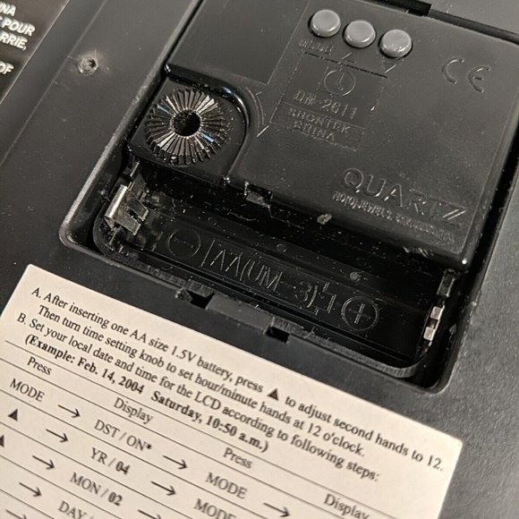 Nexxtech Quartz Analog Clock Digital Date Day Auto Wind Wall Decor Silver 12" - Picture 9 of 13